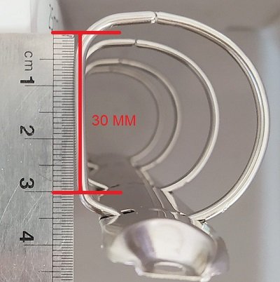FERRAGENS PARA FICHÁRIOS E PASTAS 4 ARGOLAS D - 30MM - COMP. 210MM